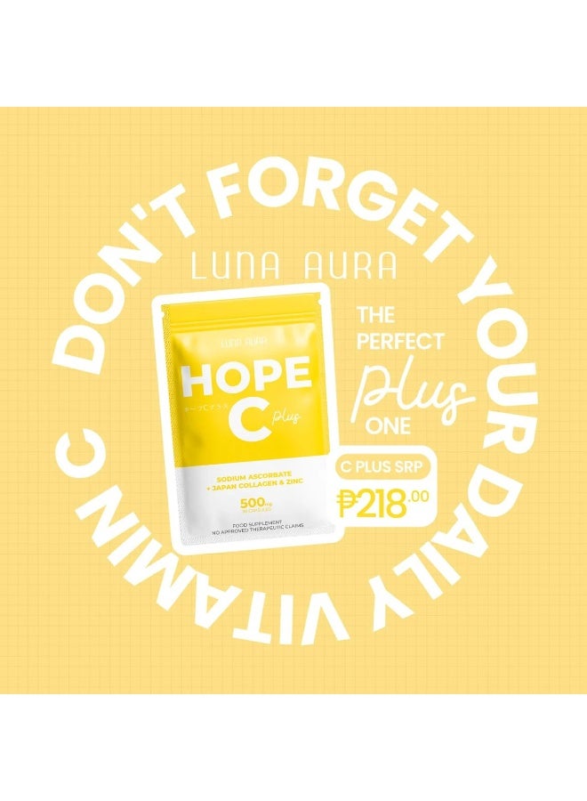 LUNA AURA Hope C Plus Sodium Ascorbate 500mg Capsules with Japan Collagen & Zinc 30 Pieces Skin Nutrition Supplement - Image 5